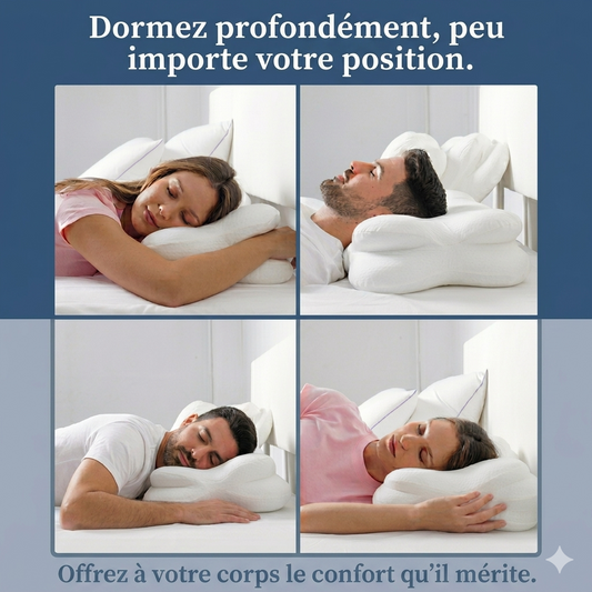 Yorea Cloud-6 — Oreiller Ergonomique Multi-Zones pour un Sommeil Profond